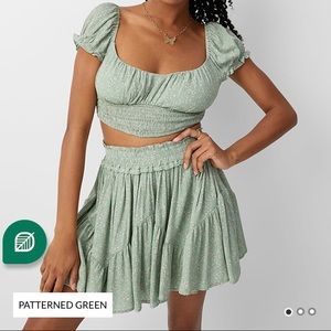 Matching skirt and top set floral green - Twik by Simons